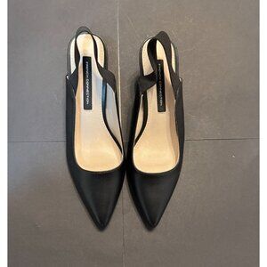 French Connection Woman's Slingback Pump Size 6 Black Kitten Heels
